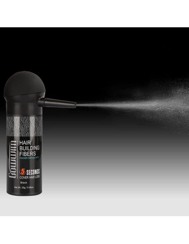 GOWWIM Kit 2 en 1 Fibra Engrosadora Cabello Negro