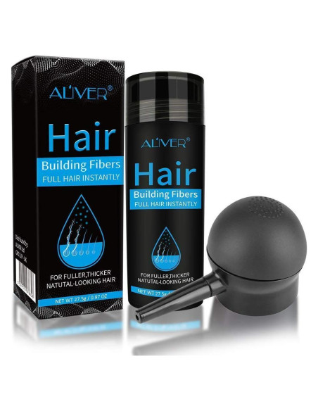 Fibras Capilares ALIVER con Spray - Cabello Grueso Negro Fibras Capilares ALIVER con Spray - Cabello Grueso Negro