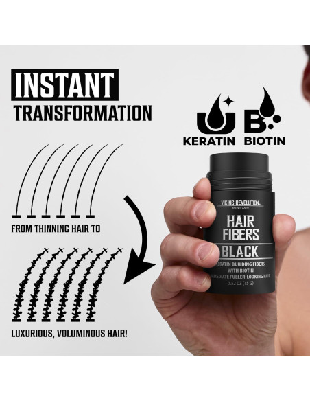 Fibra Capilar Negra Viking Revolution 14,79 g para Hombres Fibra Capilar Negra Viking Revolution 14,79 g para Hombres