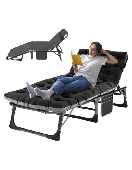 Cama de Camping Plegable ABORON con Colchón Ajustable Cama de Camping Plegable ABORON con Colchón Ajustable