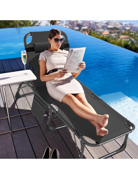 Cama de Camping Plegable ABORON con Colchón Ajustable Cama de Camping Plegable ABORON con Colchón Ajustable