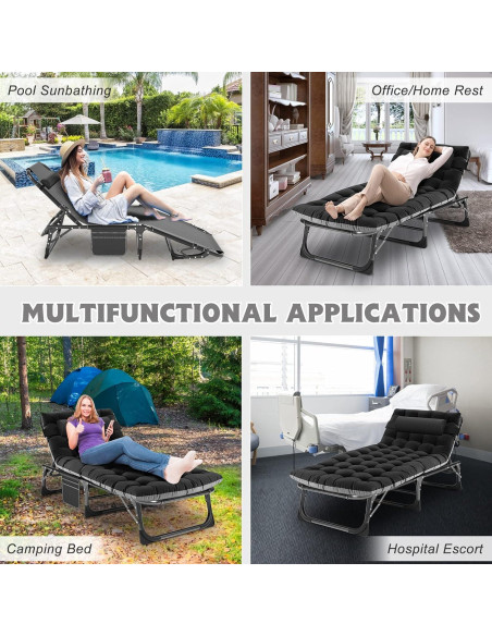 Cama de Camping Plegable ABORON con Colchón Ajustable Cama de Camping Plegable ABORON con Colchón Ajustable