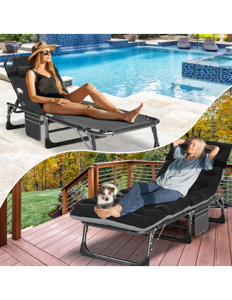 Cama de Camping Plegable ABORON con Colchón Ajustable Cama de Camping Plegable ABORON con Colchón Ajustable