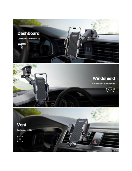 Soporte para teléfono de coche Andobil 3 en 1 negro Soporte para teléfono de coche Andobil 3 en 1 negro