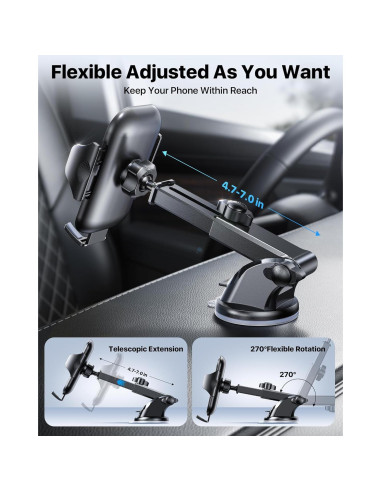 Soporte para teléfono de coche Andobil 3 en 1 negro