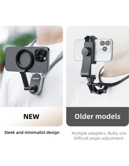 Soporte Magnético para Cuello TELESIN Gris para Teléfonos Soporte Magnético para Cuello TELESIN Gris para Teléfonos