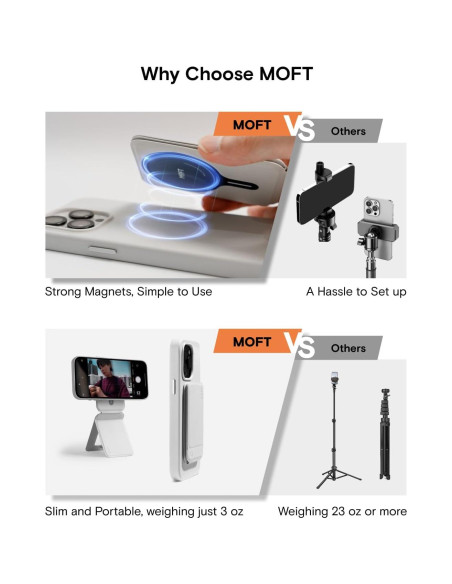 Soporte trípode para teléfono MOFT verde agua, ajustable y magnético Soporte trípode para teléfono MOFT verde agua, ajustable y magnético