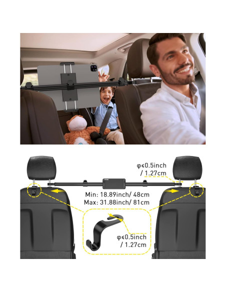 Soporte para Tableta de Coche Tryone Ajustable 4.7-12.9" Soporte para Tableta de Coche Tryone Ajustable 4.7-12.9"