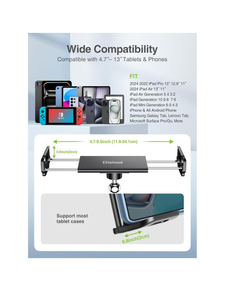 Soporte para iPad Elitehood EM8 Aluminio Ajustable 360 Soporte para iPad Elitehood EM8 Aluminio Ajustable 360
