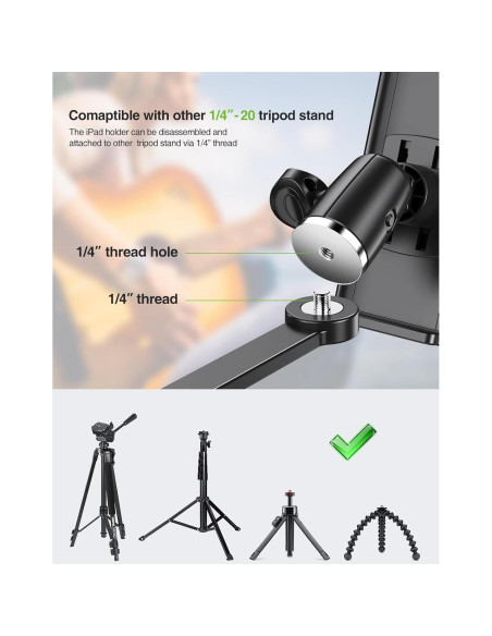 Soporte para iPad Elitehood EM8 Aluminio Ajustable 360 Soporte para iPad Elitehood EM8 Aluminio Ajustable 360