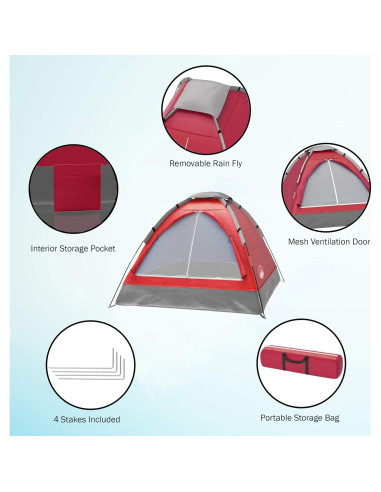 Carpa Domo para 2 Personas Wakeman con Cubierta para Lluvia