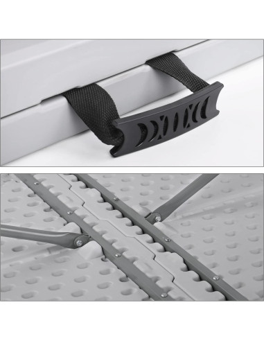 Mesa Plegable MoNiBloom 182 cm Gris para Camping y Picnic