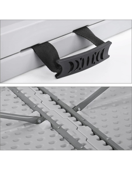 Mesa Plegable MoNiBloom 182 cm Gris para Camping y Picnic Mesa Plegable MoNiBloom 182 cm Gris para Camping y Picnic