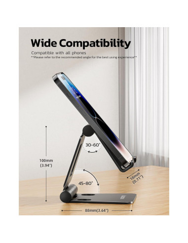 Soporte Doble Plegable Nulaxy A4 para Teléfonos 10-15 cm