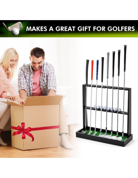 Soporte de Putter de Golf de Madera XCSOURCE para 8 Palos y 12 Pelotas Soporte de Putter de Golf de Madera XCSOURCE para 8 Palos y 12 Pelotas