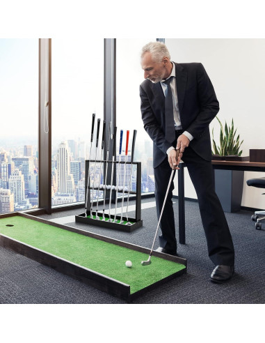 Soporte de Putter de Golf de Madera XCSOURCE para 8 Palos y 12 Pelotas