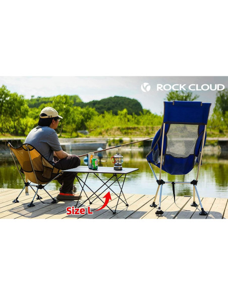 Mesa de Camping ROCK CLOUD Plegable Aluminio Grande 68.5 cm Mesa de Camping ROCK CLOUD Plegable Aluminio Grande 68.5 cm