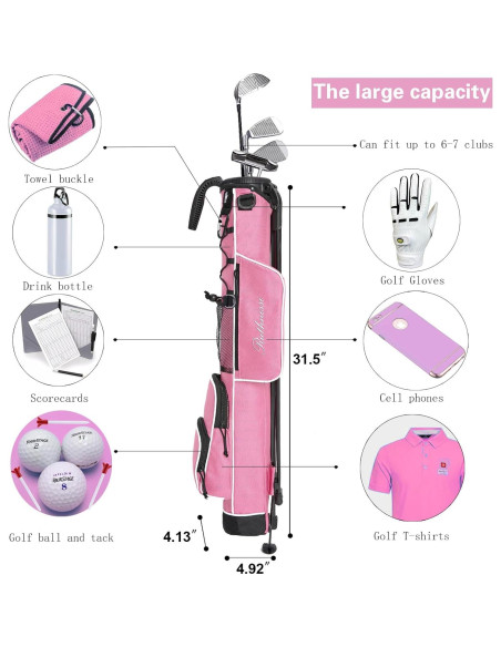 Bolsa de Golf de Pie RUTHNISSI Rosa 1.10 kg 4 bolsillos Bolsa de Golf de Pie RUTHNISSI Rosa 1.10 kg 4 bolsillos