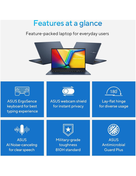 Laptop ASUS Vivobook 15 FHD 15.6" Intel i3 8GB 128GB SSD Azul Laptop ASUS Vivobook 15 FHD 15.6" Intel i3 8GB 128GB SSD Azul