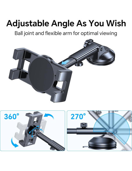 Soporte para Tableta Coolpow para Auto 360 Ventosa Universal Soporte para Tableta Coolpow para Auto 360 Ventosa Universal
