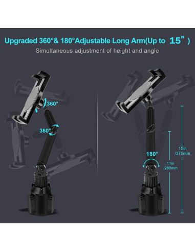 Soporte para Tablet en Portavasos Porfortop 15 cm Ajustable