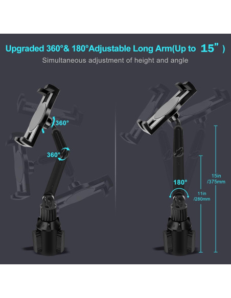 Soporte para Tablet en Portavasos Porfortop 15 cm Ajustable Soporte para Tablet en Portavasos Porfortop 15 cm Ajustable