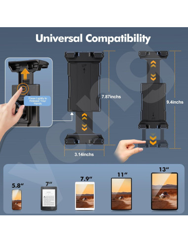 Soporte para Tableta OHLPRO para Coche 5-33 cm Ajustable