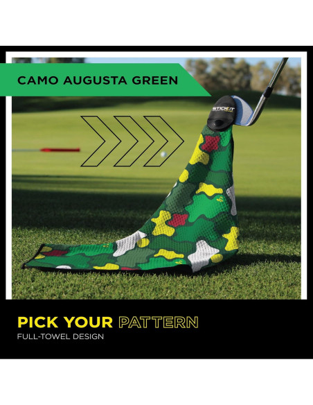 Toalla de Golf Magnética STICKIT Camo Augusta Microfibra Toalla de Golf Magnética STICKIT Camo Augusta Microfibra