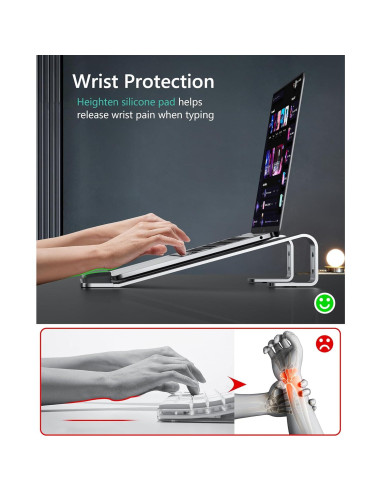 Soporte para Laptop JCZT Plata 10-17 Pulgadas Ergonómico