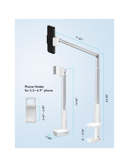 Soporte para teléfono Viozon AP-X6, brazo flexible 360 Soporte para teléfono Viozon AP-X6, brazo flexible 360