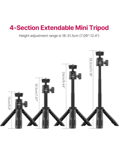 ULANZI M12 Trípode y Palo de Selfie Extensible 18-31.5cm