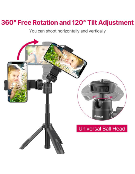 ULANZI M12 Trípode y Palo de Selfie Extensible 18-31.5cm ULANZI M12 Trípode y Palo de Selfie Extensible 18-31.5cm