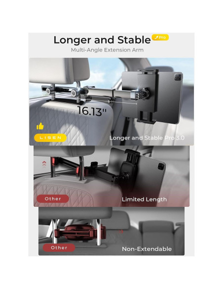 Soporte para Tablet LISEN 2E547 para Coche 4.7-11" Soporte para Tablet LISEN 2E547 para Coche 4.7-11"