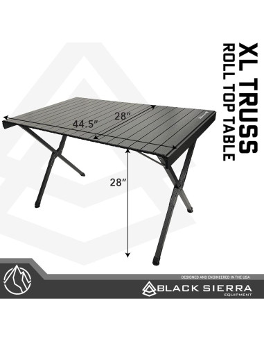 Mesa Plegable Black Sierra XL Truss Roll Top 71x113 cm