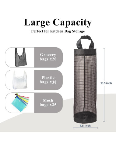Soporte para Bolsas de Plástico TOGETRUE Malla Colgante 2 Pzs