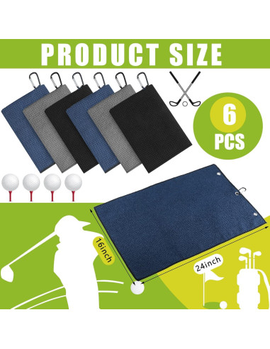 Toallas de Golf Cindeer 6 Pcs Microfibra 40x60 cm Multicolor