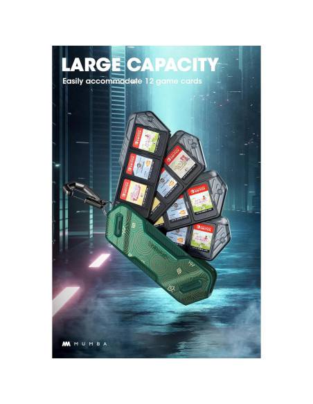 Mumba Soporte para 12 Tarjetas de Juego Nintendo Switch Viridian Mumba Soporte para 12 Tarjetas de Juego Nintendo Switch Viridian