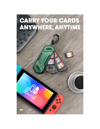 Mumba Soporte para 12 Tarjetas de Juego Nintendo Switch Viridian