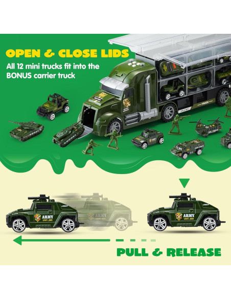 Set de Juguetes de Camión Militar Joyin 25 en 1 con Sonido Set de Juguetes de Camión Militar Joyin 25 en 1 con Sonido
