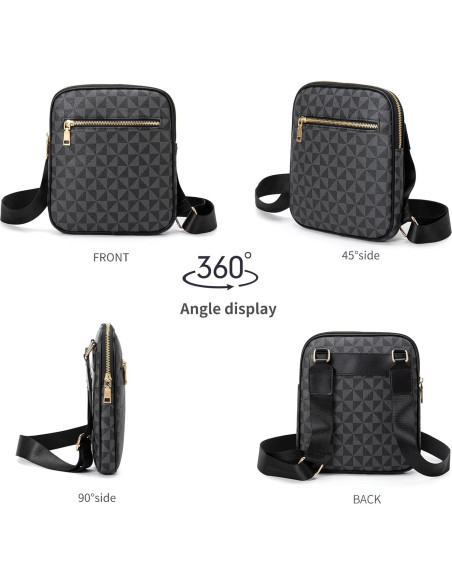 Bolsa Cruzada Hombre PVC Negra 20x3.3x23cm Ligera Bolsa Cruzada Hombre PVC Negra 20x3.3x23cm Ligera