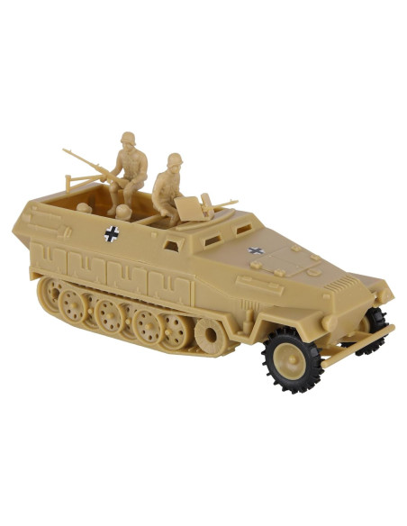 BMC Hanomag Halftrack WW2 + 4 Soldados Plástico Tan BMC Hanomag Halftrack WW2 + 4 Soldados Plástico Tan