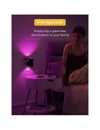 Luz Nocturna LED LOHAS RGB con Sensor de Luz - Paquete de 2