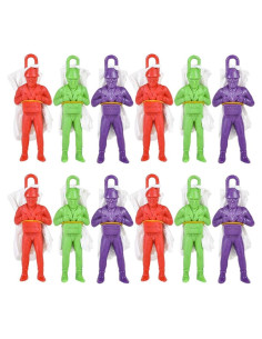 Mini Paracaidistas ArtCreativity, Paquete de 12, Juguetes Coloridos