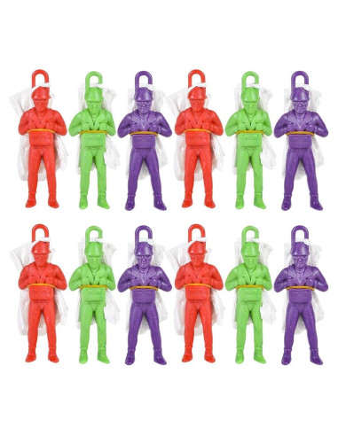 Mini Paracaidistas ArtCreativity, Paquete de 12, Juguetes Coloridos