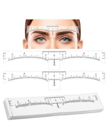 50 Plantillas de Cejas Desechables Abeillo - Herramienta de Medición
