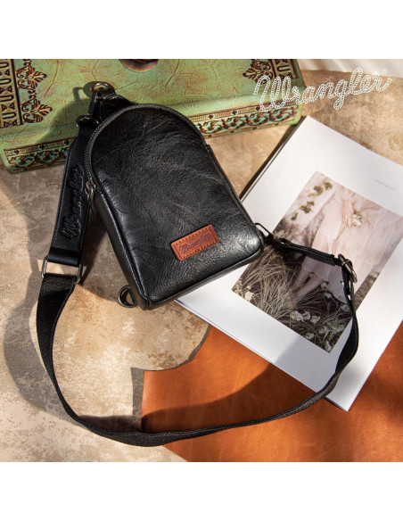 Bolso Cruzado Pequeño Wrangler para Mujeres - Negro Bolso Cruzado Pequeño Wrangler para Mujeres - Negro