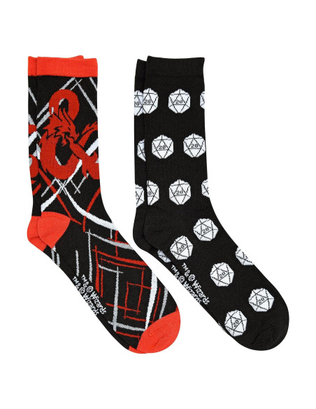 Calcetines Dungeons and Dragons Hyp 2 Pares Hombre 6-12 Calcetines Dungeons and Dragons Hyp 2 Pares Hombre 6-12