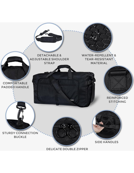 Bolsa de Viaje Fmeida 65L Plegable con Compartimento para Zapatos Bolsa de Viaje Fmeida 65L Plegable con Compartimento para Zapatos