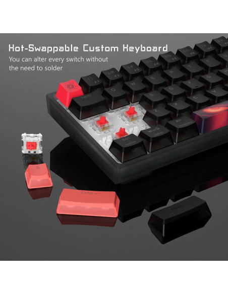 Teclado Mecánico Womier WK61 RGB 60% Intercambiable Negro Teclado Mecánico Womier WK61 RGB 60% Intercambiable Negro