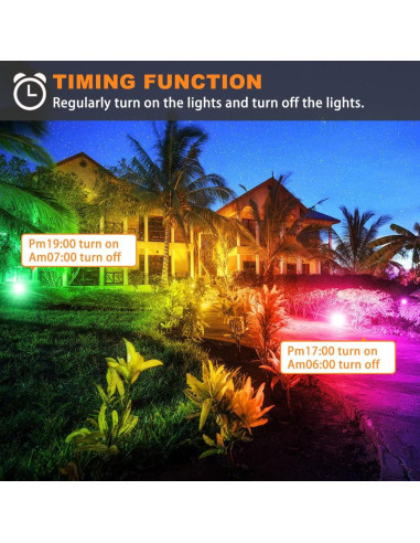 MELPO Luz de Inundación LED 30W RGB + Blanco Cálido 2700K